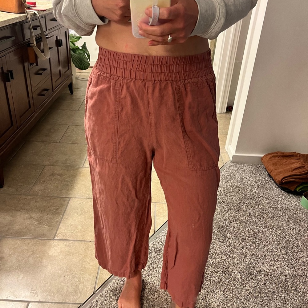 NotPERFECTLINEN Puglia pants size large cinnamon rose